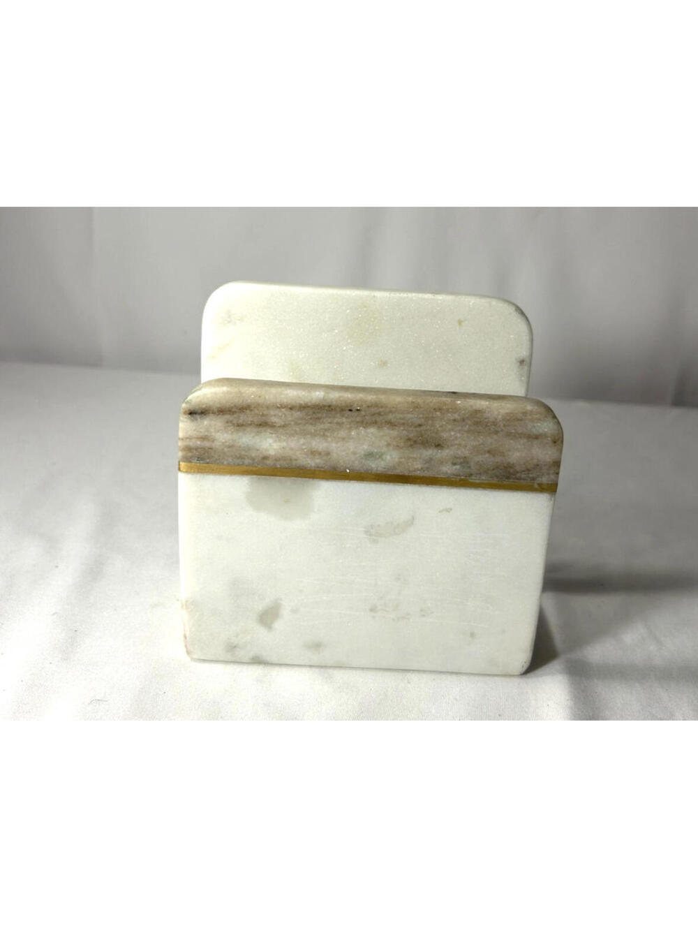 Heavy Marble Letter or Coaster Holder – Dual-Tone Inlay Design MADE IN INDIA